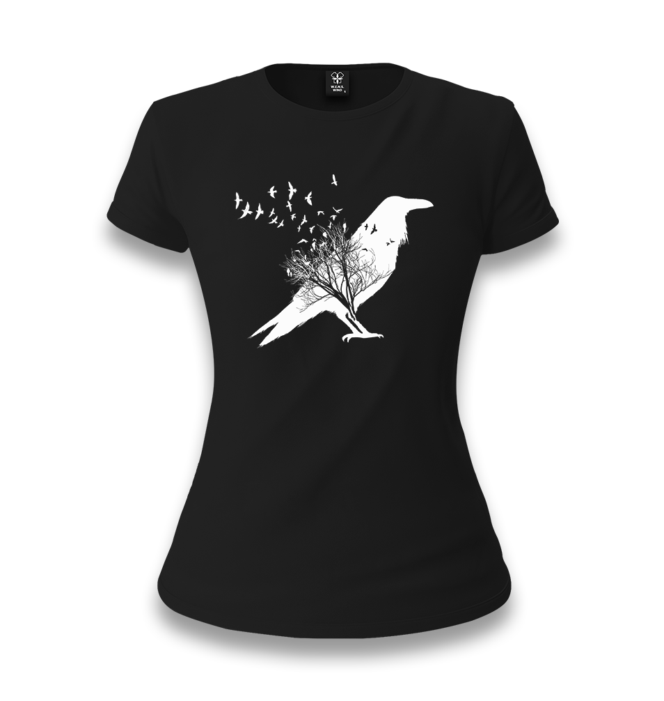 Crows in Tales Women's Black T-shirt - Premium  from W.E.N.S. WIND - Just 6490! Shop now at W.E.N.S. WIND
