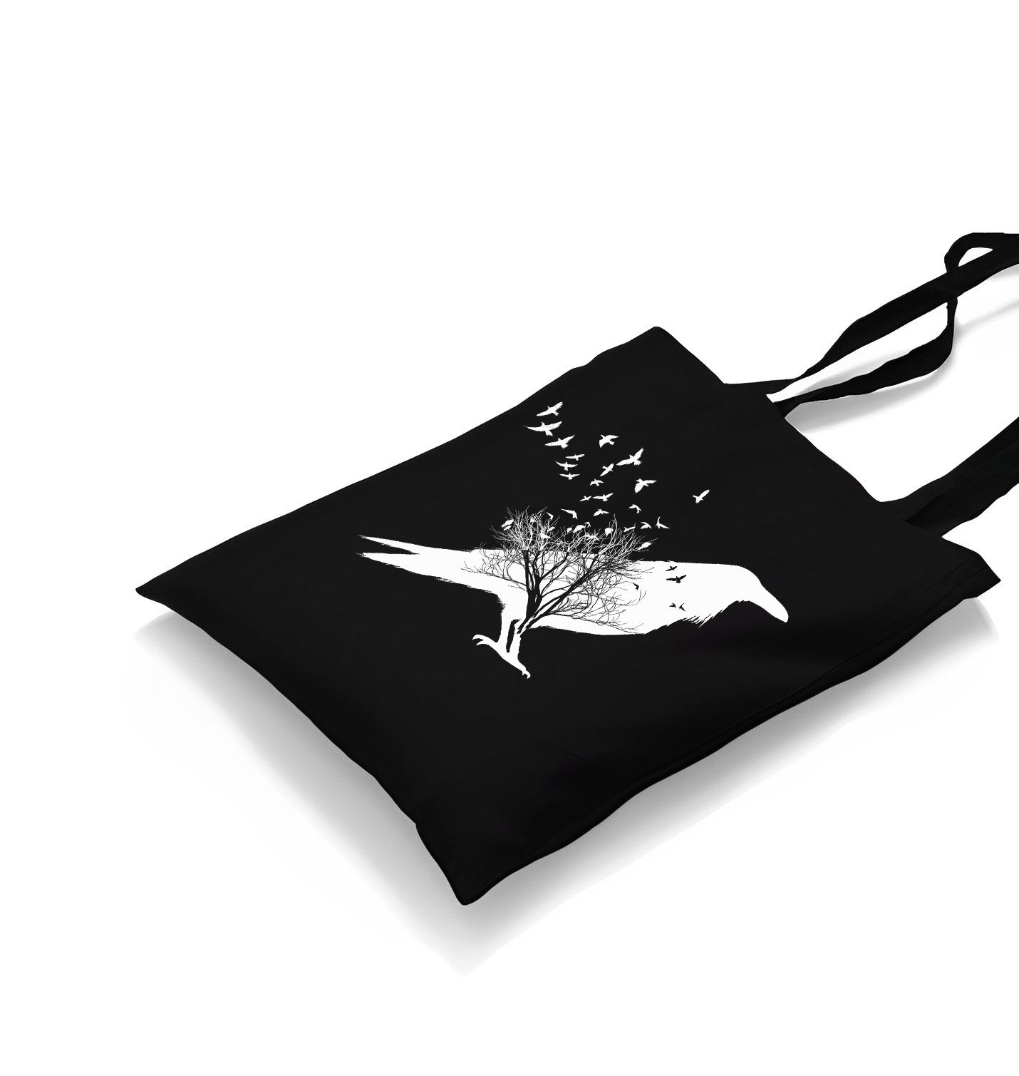 Crows in Tales Black Canvas Totebag - Premium  from W.E.N.S. WIND - Just 4990! Shop now at W.E.N.S. WIND