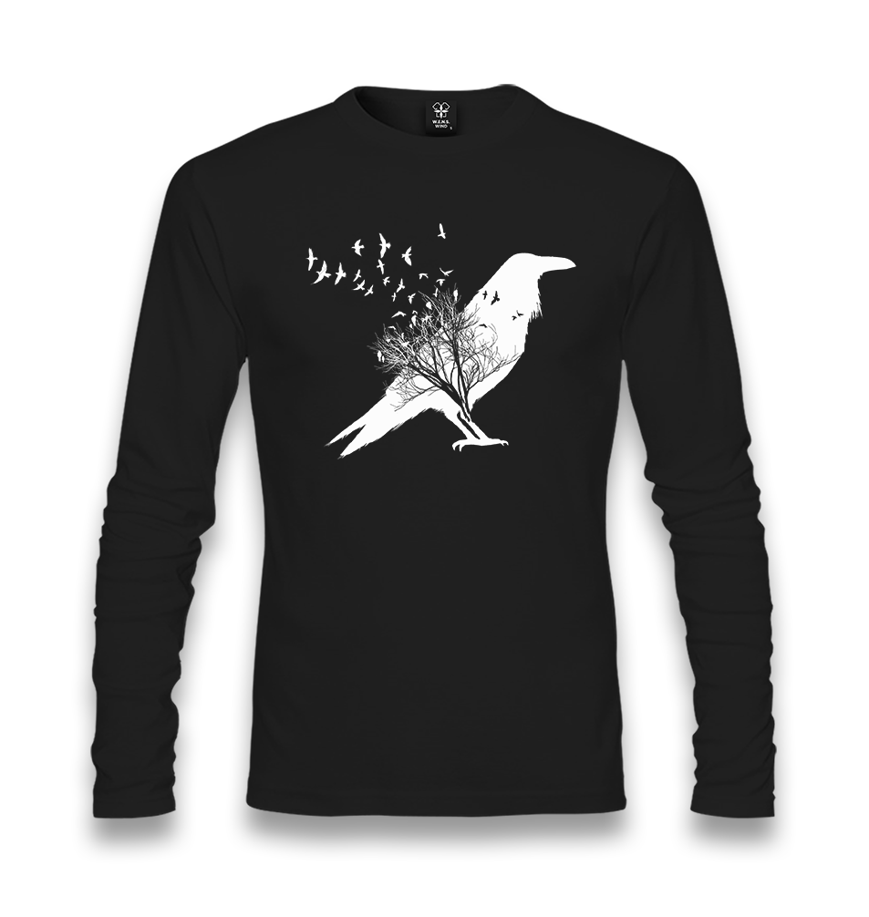 Crows in Tales Unisex Black Longsleeve - Premium  from W.E.N.S. WIND - Just 7990! Shop now at W.E.N.S. WIND