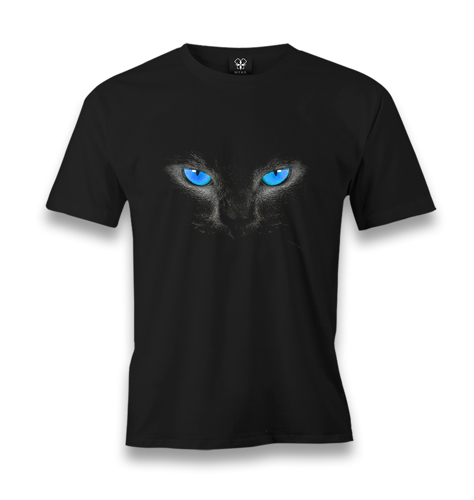 Cat Blue Eyes Men's Black Tshirt - Premium  from W.E.N.S. WIND - Just 6490! Shop now at W.E.N.S. WIND