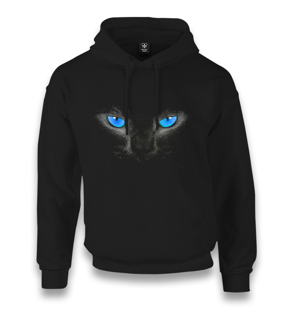 Cat Blue Eyes Unisex Black Hoodie - Premium  from W.E.N.S. WIND - Just 11990! Shop now at W.E.N.S. WIND