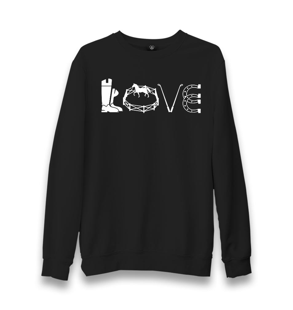 Horse Riding Love Unisex Black Sweatshirt - Premium  from W.E.N.S. WIND - Just 10990! Shop now at W.E.N.S. WIND