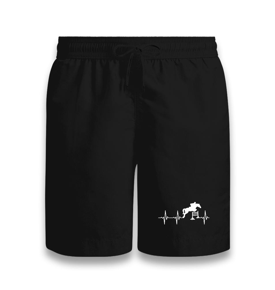 Horse Jumping Heart Beating Black Shorts - Premium  from W.E.N.S. WIND - Just 7990! Shop now at W.E.N.S. WIND