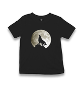 Wolf and Moon Kid's Black T-shirt - Premium  from W.E.N.S. WIND - Just 5990! Shop now at W.E.N.S. WIND