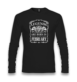 Legends are Born in February Unisex Black Longsleeve - Premium  from W.E.N.S. WIND - Just 7990! Shop now at W.E.N.S. WIND