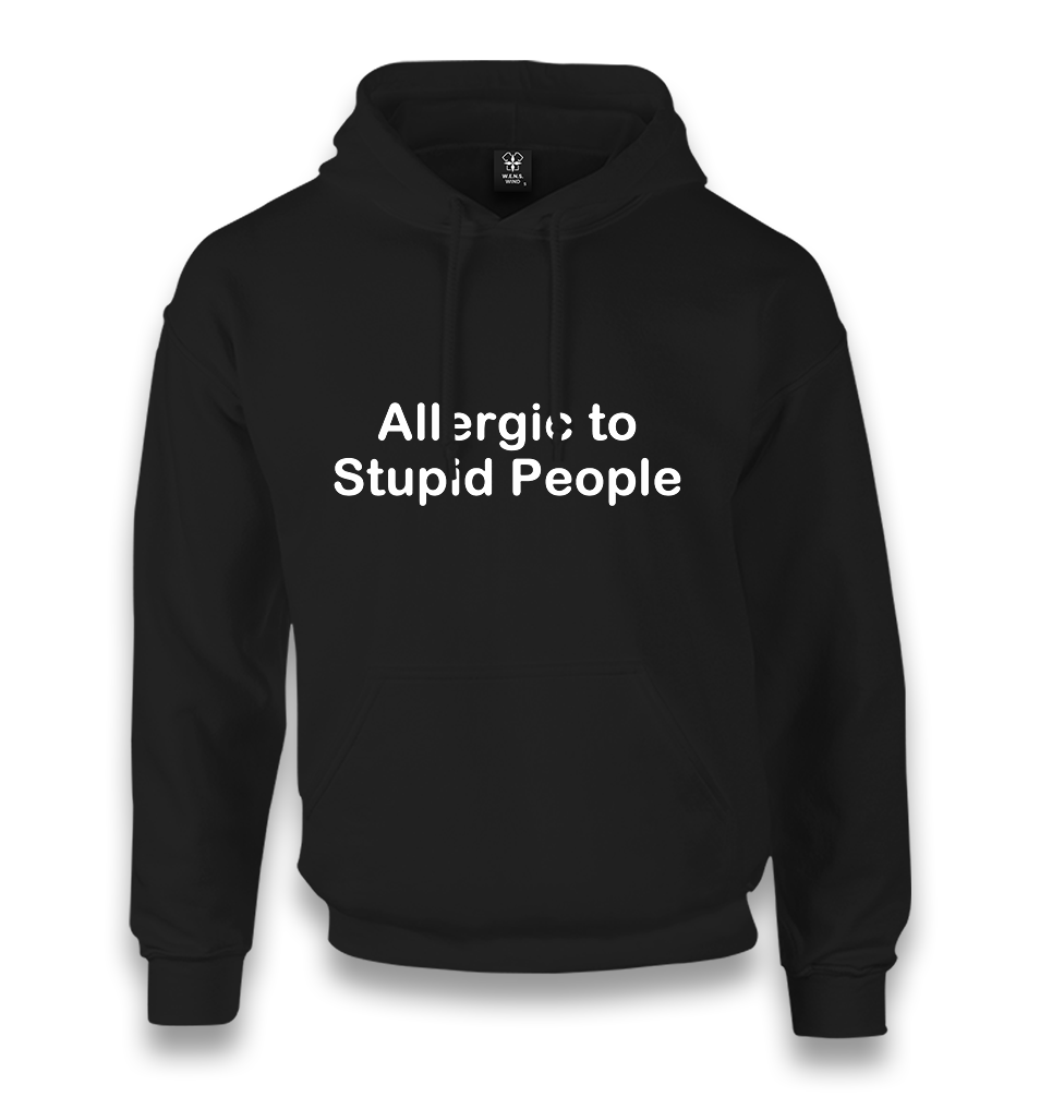 Allergic to Stupid People Unisex Black Hoodie - Premium  from W.E.N.S. WIND - Just 11990! Shop now at W.E.N.S. WIND