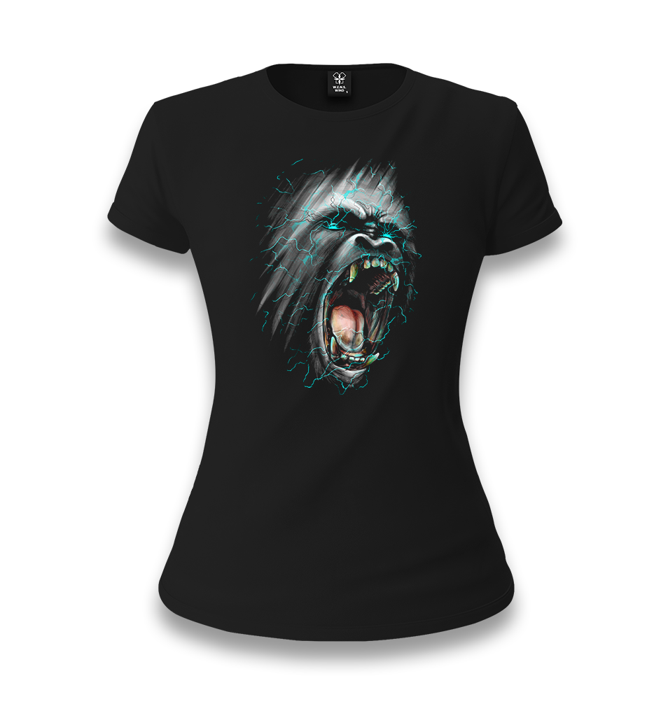 Gorilla roar Women's Black T-shirt - Premium  from W.E.N.S. WIND - Just 6490! Shop now at W.E.N.S. WIND