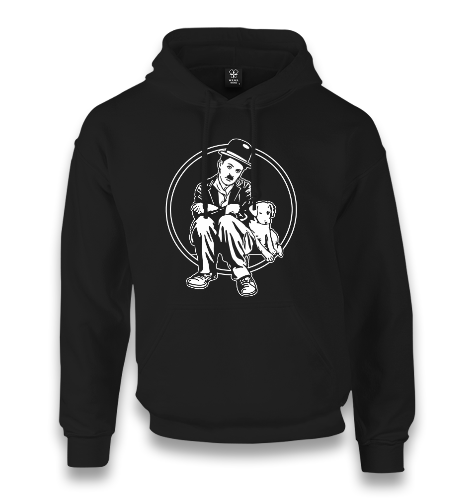 Charlie Chaplin-Dog's Life Unisex Black Hoodie - Premium  from W.E.N.S. WIND - Just 11990! Shop now at W.E.N.S. WIND