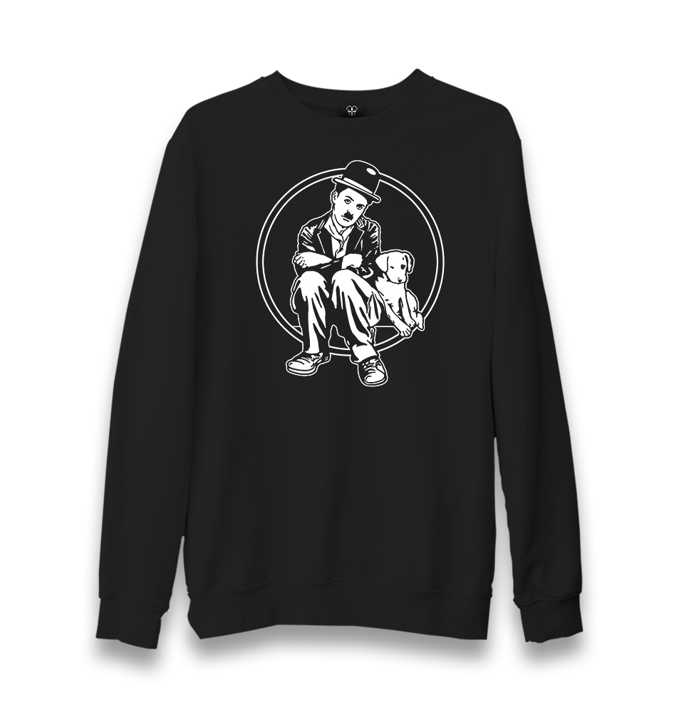 Charlie Chaplin-Dog's Life Unisex Black Sweatshirt - Premium  from W.E.N.S. WIND - Just 10990! Shop now at W.E.N.S. WIND