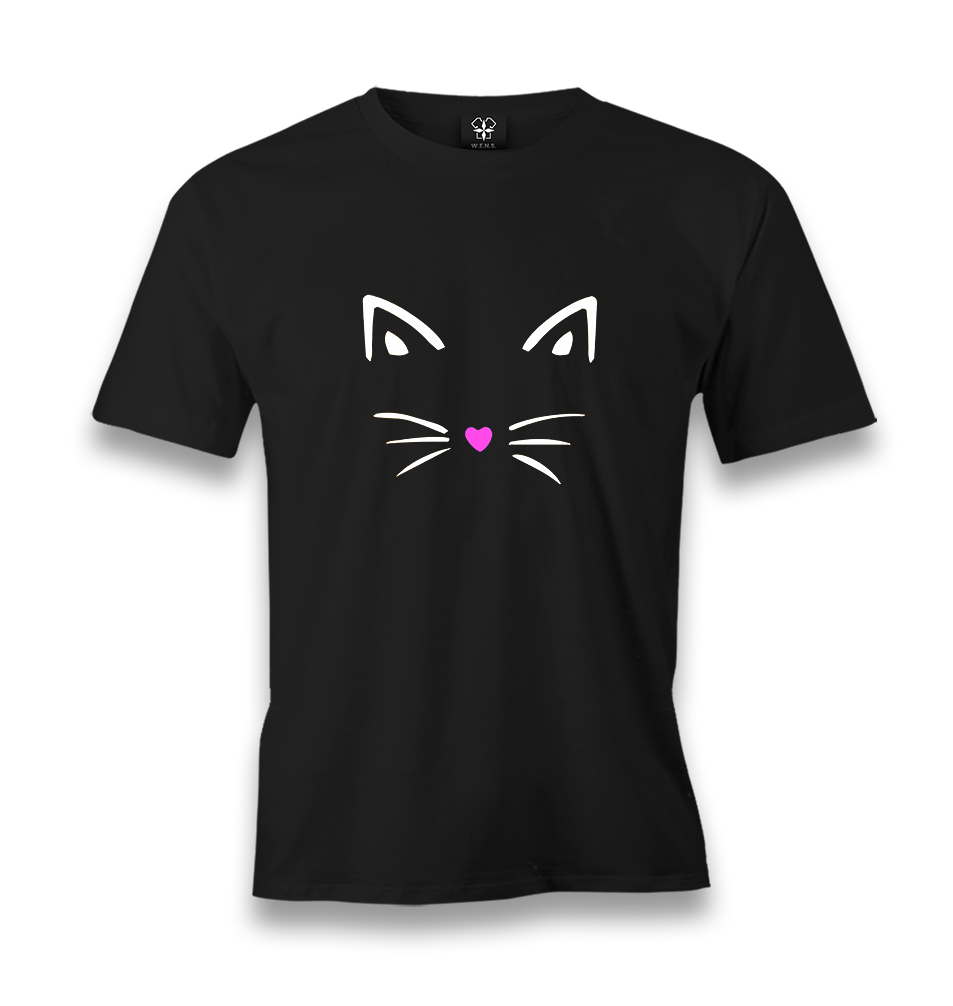 Cute Cat Silhouette Men's Black Tshirt - Premium  from W.E.N.S. WIND - Just 6490! Shop now at W.E.N.S. WIND