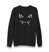 Cute Cat Silhouette Unisex Black Sweatshirt - Premium  from W.E.N.S. WIND - Just 10990! Shop now at W.E.N.S. WIND