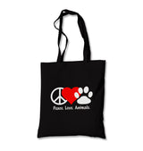 Peace Love Animals Canvas Totebag - Premium  from Wenswind - Just 4990! Shop now at W.E.N.S. WIND
