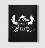 Legends Born in October - Hat Black Canvas Wall Art 35x40cm - Premium  from W.E.N.S. WIND - Just 7990! Shop now at W.E.N.S. WIND