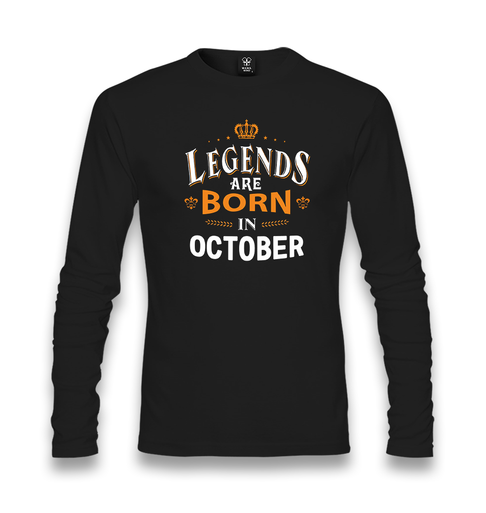 Legends Born in October-King Unisex Black Longsleeve - Premium  from W.E.N.S. WIND - Just 7990! Shop now at W.E.N.S. WIND