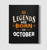 Legends Born in October - King Black Canvas Wall Art 35x40cm - Premium  from W.E.N.S. WIND - Just 7990! Shop now at W.E.N.S. WIND