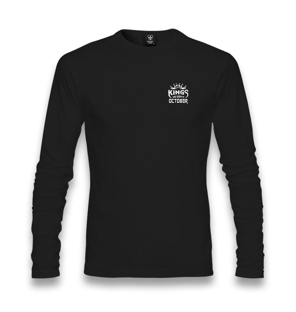 Kings Born in October-Logo Unisex Black Longsleeve - Premium  from W.E.N.S. WIND - Just 7990! Shop now at W.E.N.S. WIND