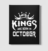 Kings Born in October - Logo Black Canvas Wall Art 35x40cm - Premium  from W.E.N.S. WIND - Just 7990! Shop now at W.E.N.S. WIND