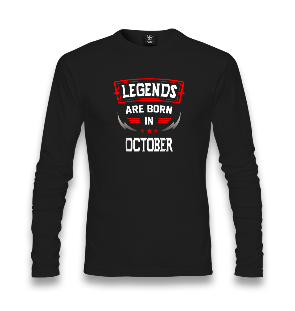 Legends Born in October-Blade Unisex Black Longsleeve - Premium  from W.E.N.S. WIND - Just 7990! Shop now at W.E.N.S. WIND