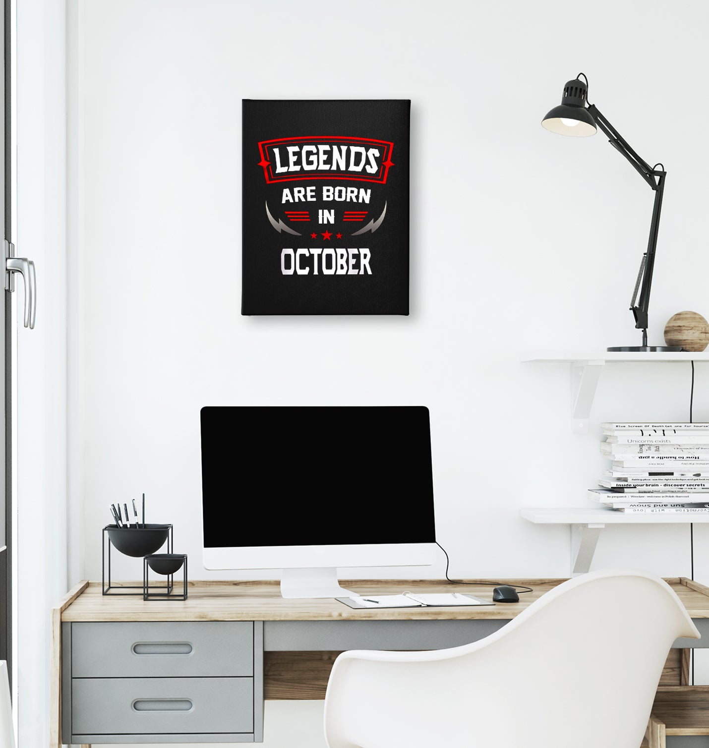 Legends Born in October - Blade Black Canvas Wall Art 35x40cm - Premium  from W.E.N.S. WIND - Just 7990! Shop now at W.E.N.S. WIND