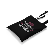 Princess Born in October - Heart Black Canvas Totebag - Premium  from W.E.N.S. WIND - Just 4990! Shop now at W.E.N.S. WIND