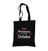 Princess Born in October - Heart Black Canvas Totebag - Premium  from W.E.N.S. WIND - Just 4990! Shop now at W.E.N.S. WIND