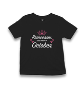 Princess Born in October-Heart Kid's Black T-shirt - Premium  from W.E.N.S. WIND - Just 5990! Shop now at W.E.N.S. WIND