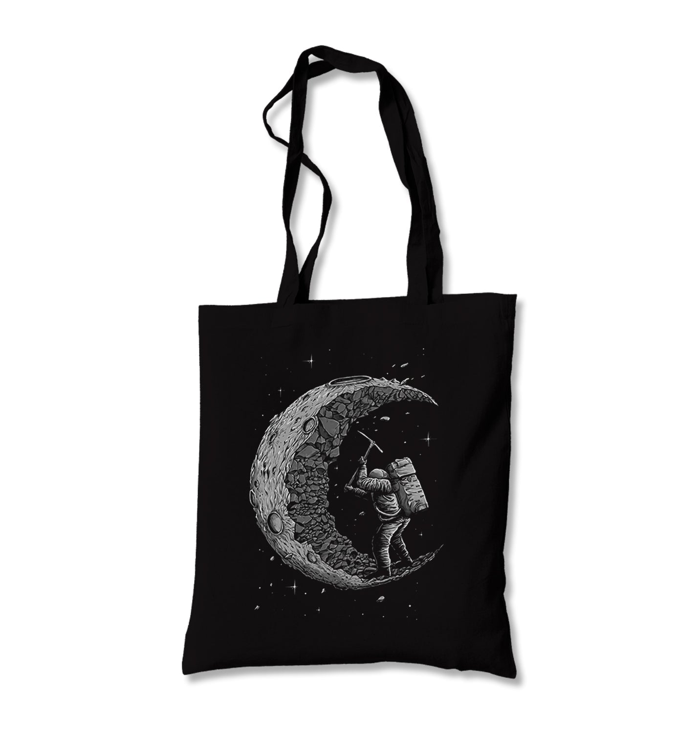 Space - Moon Miner Canvas Totebag - Premium  from Wenswind - Just 4990! Shop now at W.E.N.S. WIND