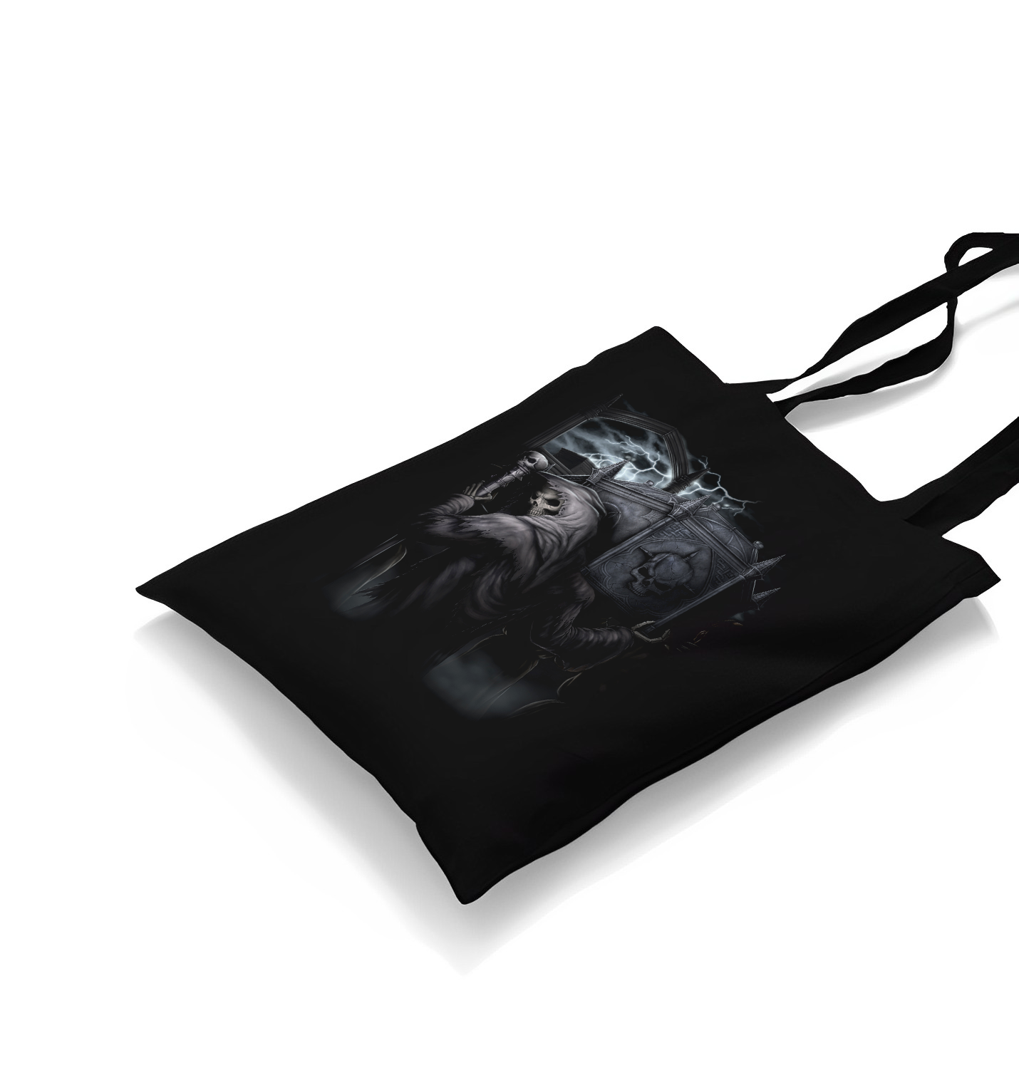 Skull - Coffin Black Canvas Totebag - Premium  from W.E.N.S. WIND - Just 4990! Shop now at W.E.N.S. WIND