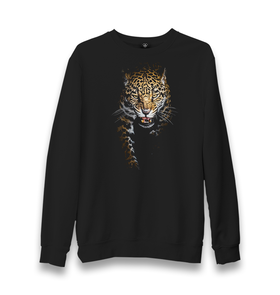 Leopard Unisex Black Sweatshirt - Premium  from W.E.N.S. WIND - Just 10990! Shop now at W.E.N.S. WIND