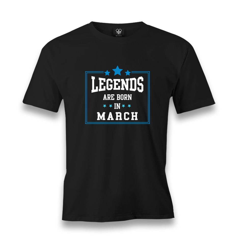 Legends Born in March Men's Black Tshirt - Premium  from W.E.N.S. WIND - Just 6490! Shop now at W.E.N.S. WIND