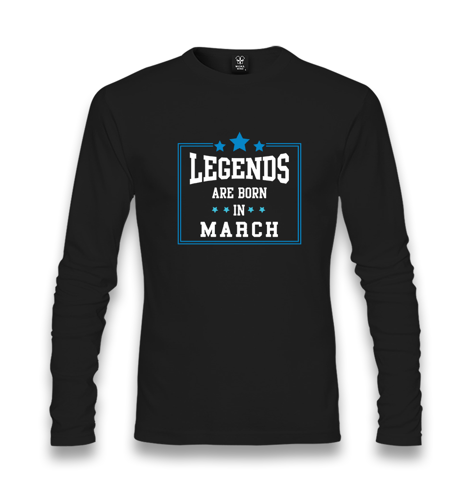 Legends Born in March Unisex Black Longsleeve - Premium  from W.E.N.S. WIND - Just 7990! Shop now at W.E.N.S. WIND