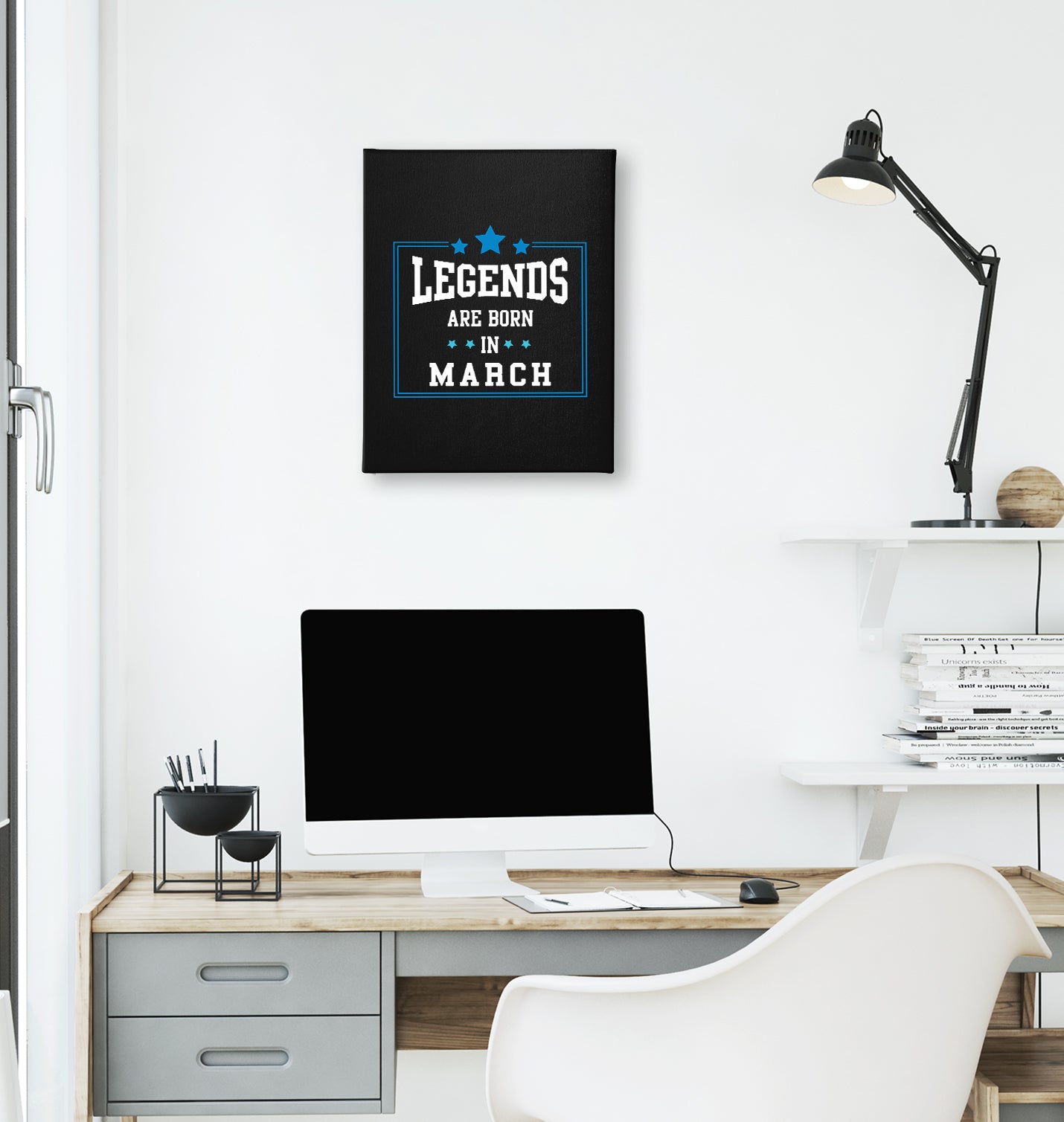 Legends Born in March Black Canvas Wall Art 35x40cm - Premium  from W.E.N.S. WIND - Just 7990! Shop now at W.E.N.S. WIND