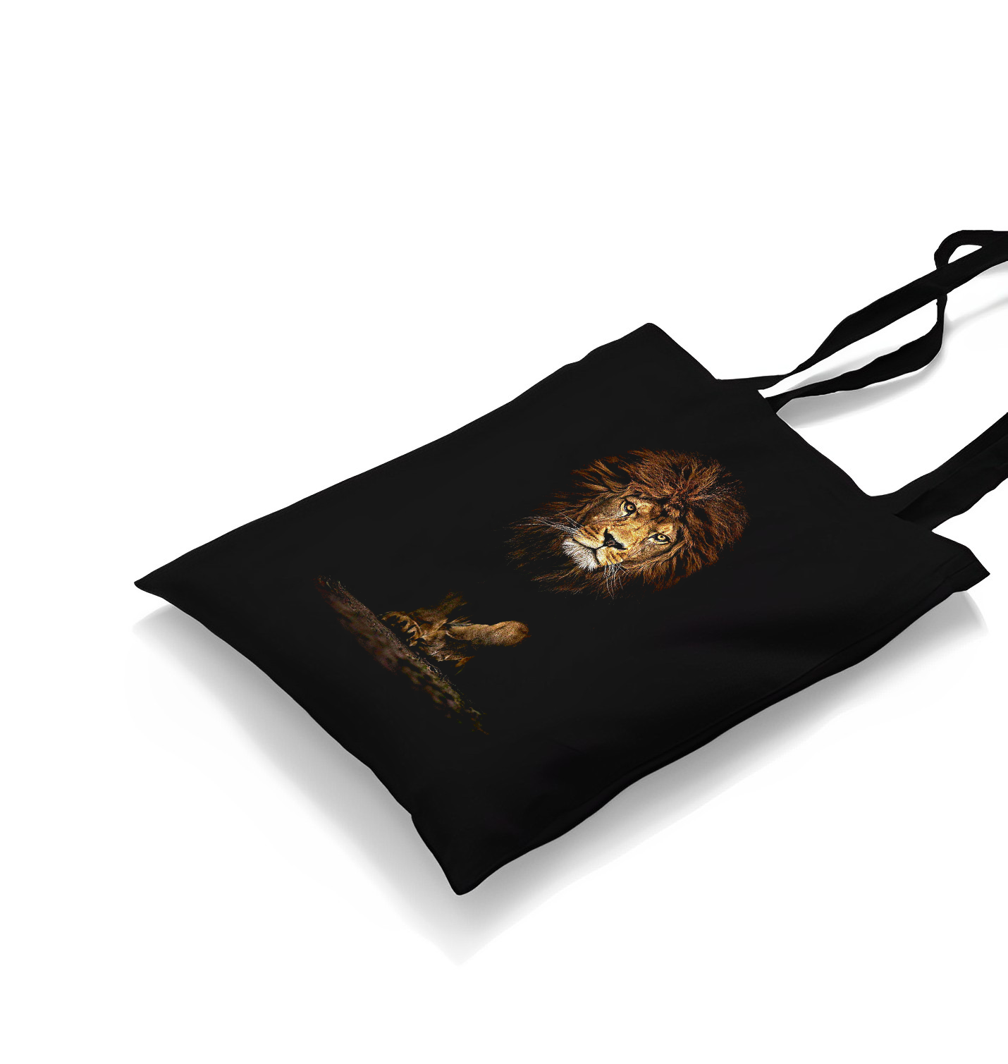 Lion I Black Canvas Totebag - Premium  from W.E.N.S. WIND - Just 4990! Shop now at W.E.N.S. WIND