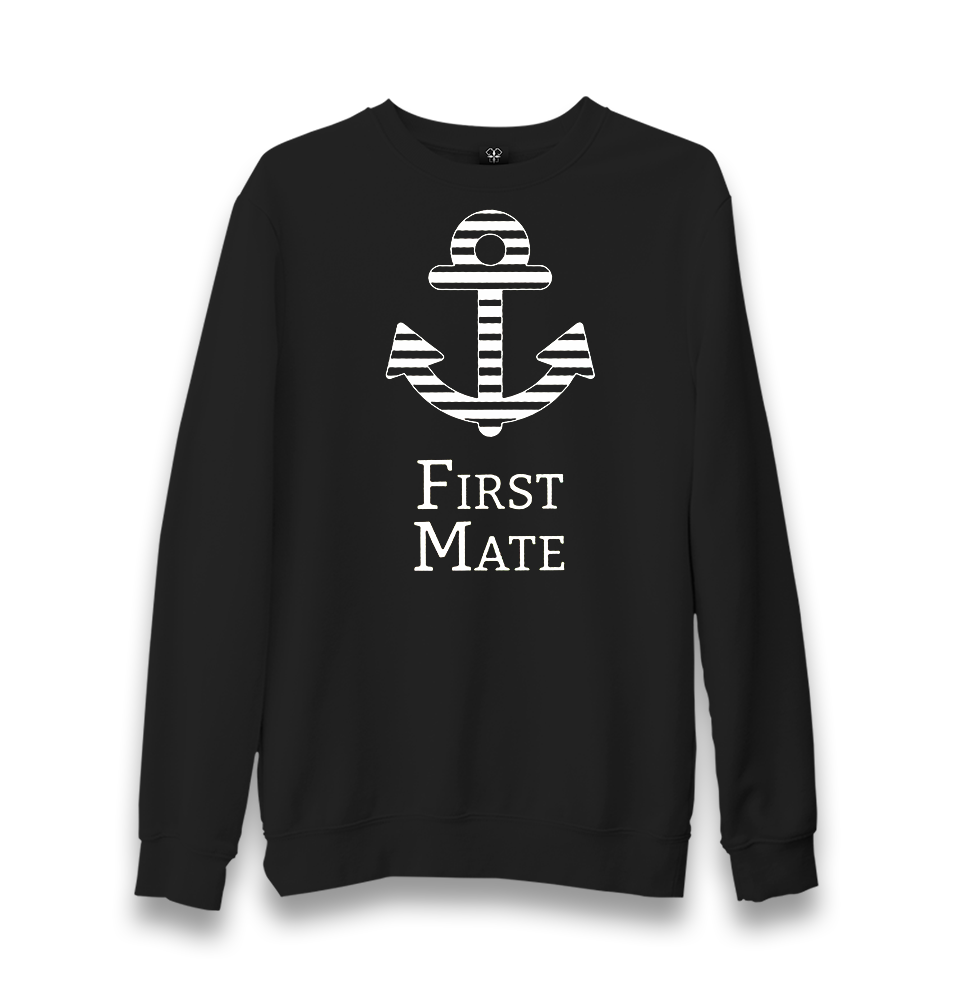 First Mate Unisex Black Sweatshirt - Premium  from W.E.N.S. WIND - Just 10990! Shop now at W.E.N.S. WIND