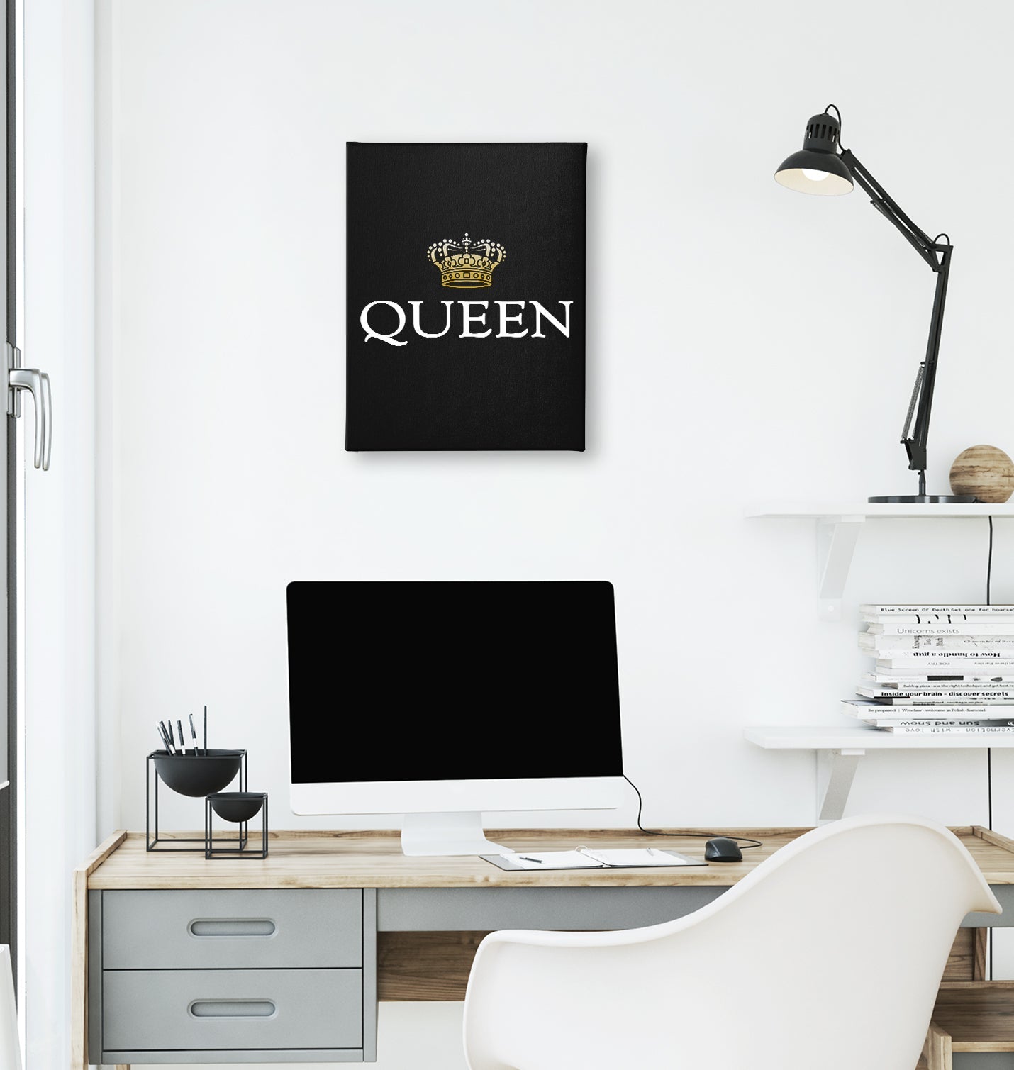 Queen Black Canvas Wall Art 35x40cm - Premium  from W.E.N.S. WIND - Just 7990! Shop now at W.E.N.S. WIND