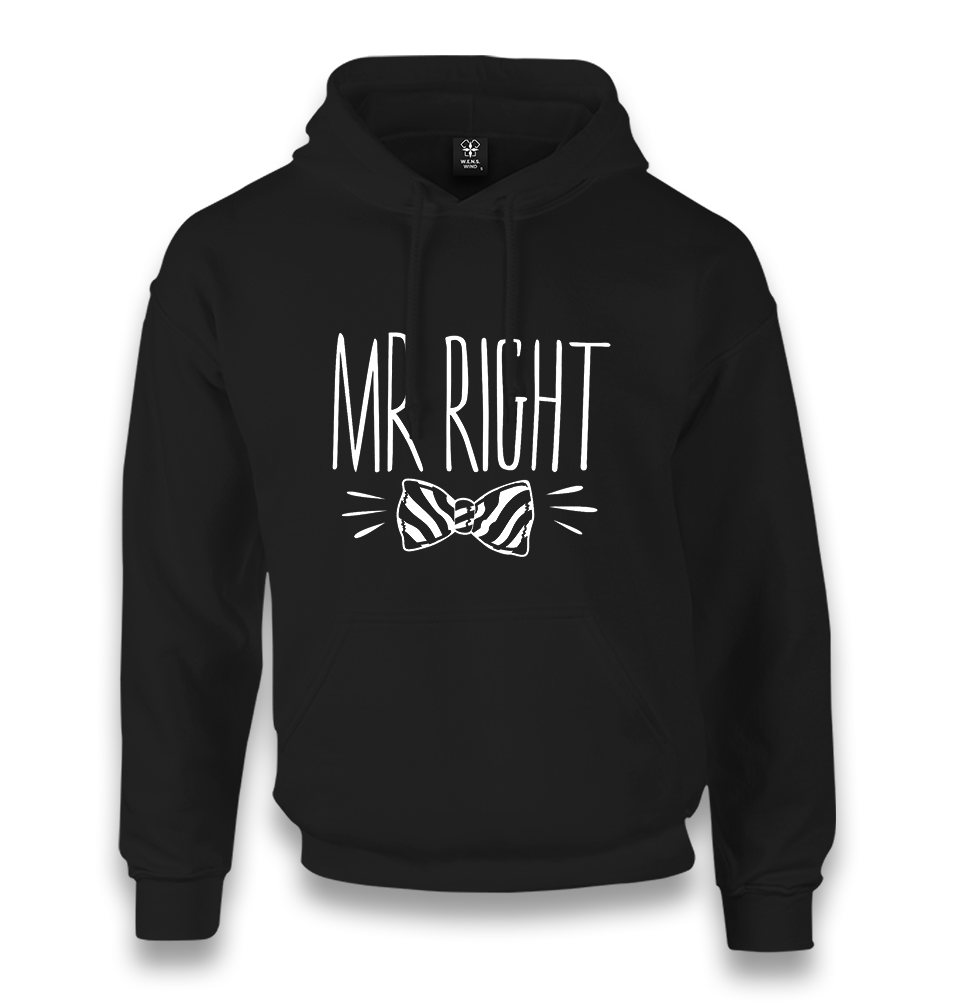 Mr. Right Bow Tie Unisex Black Hoodie - Premium  from W.E.N.S. WIND - Just 11990! Shop now at W.E.N.S. WIND