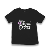 The Real Boss Kid's Black T-shirt - Premium  from W.E.N.S. WIND - Just 5990! Shop now at W.E.N.S. WIND