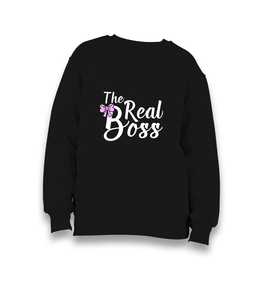 The Real Boss Kid's Black Sweatshirt - Premium  from W.E.N.S. WIND - Just 7990! Shop now at W.E.N.S. WIND