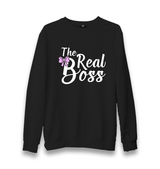 The Real Boss Unisex Black Sweatshirt - Premium  from W.E.N.S. WIND - Just 10990! Shop now at W.E.N.S. WIND