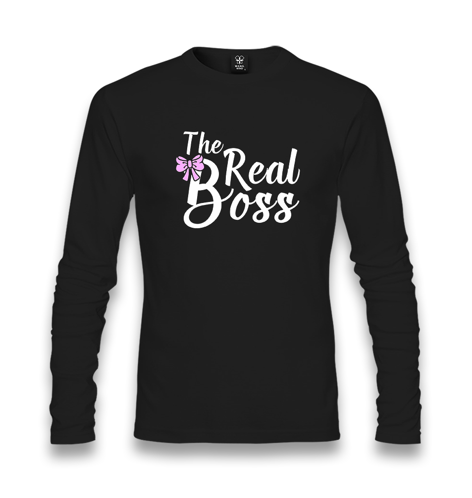 The Real Boss Unisex Black Longsleeve - Premium  from W.E.N.S. WIND - Just 7990! Shop now at W.E.N.S. WIND