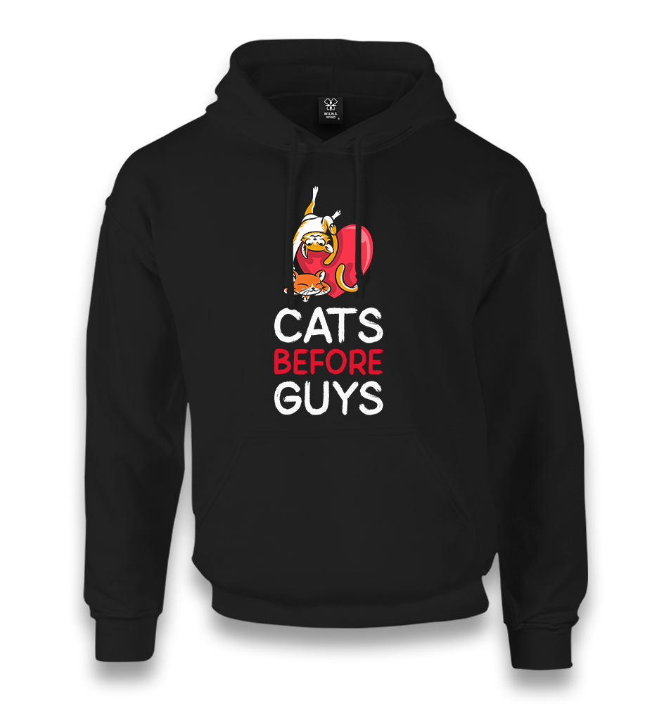 Cats Before Guys Unisex Black Hoodie - Premium  from W.E.N.S. WIND - Just 11990! Shop now at W.E.N.S. WIND
