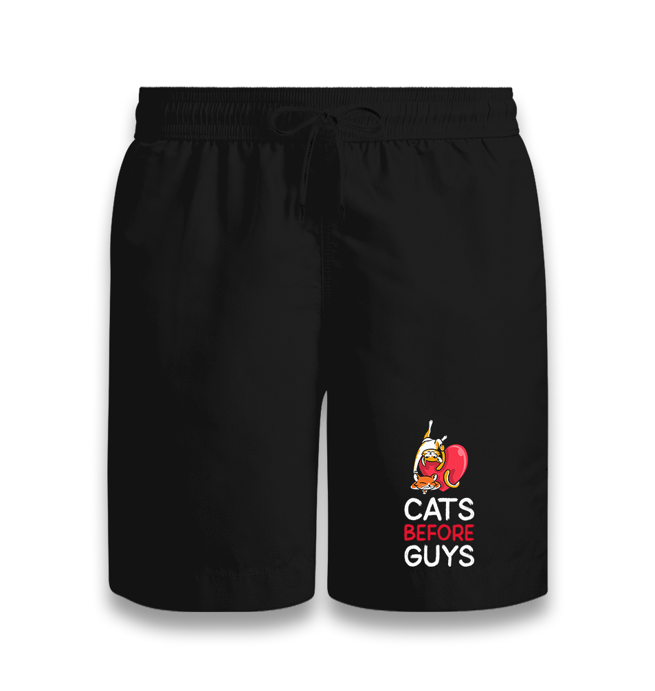 Cats Before Guys Black Shorts - Premium  from W.E.N.S. WIND - Just 7990! Shop now at W.E.N.S. WIND