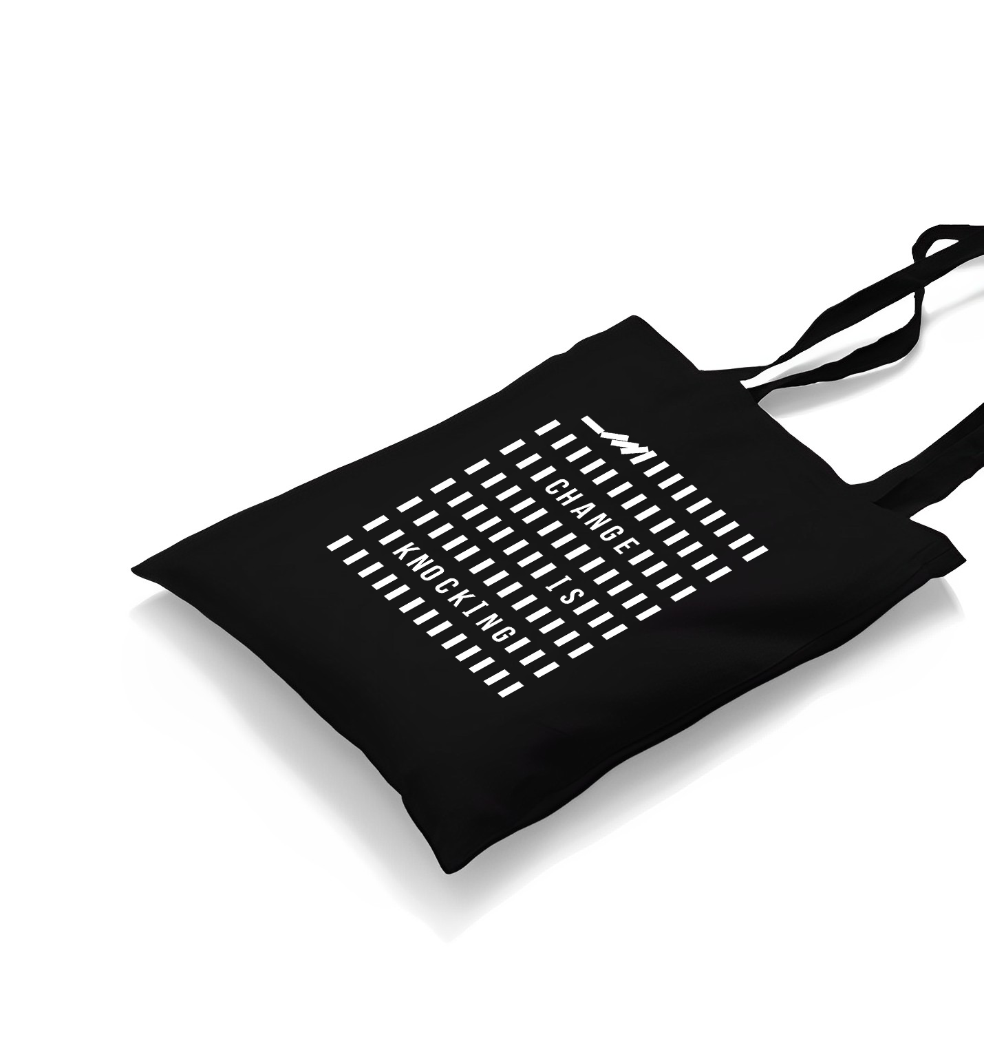 Change is Knocking Black Canvas Totebag - Premium  from W.E.N.S. WIND - Just 4990! Shop now at W.E.N.S. WIND