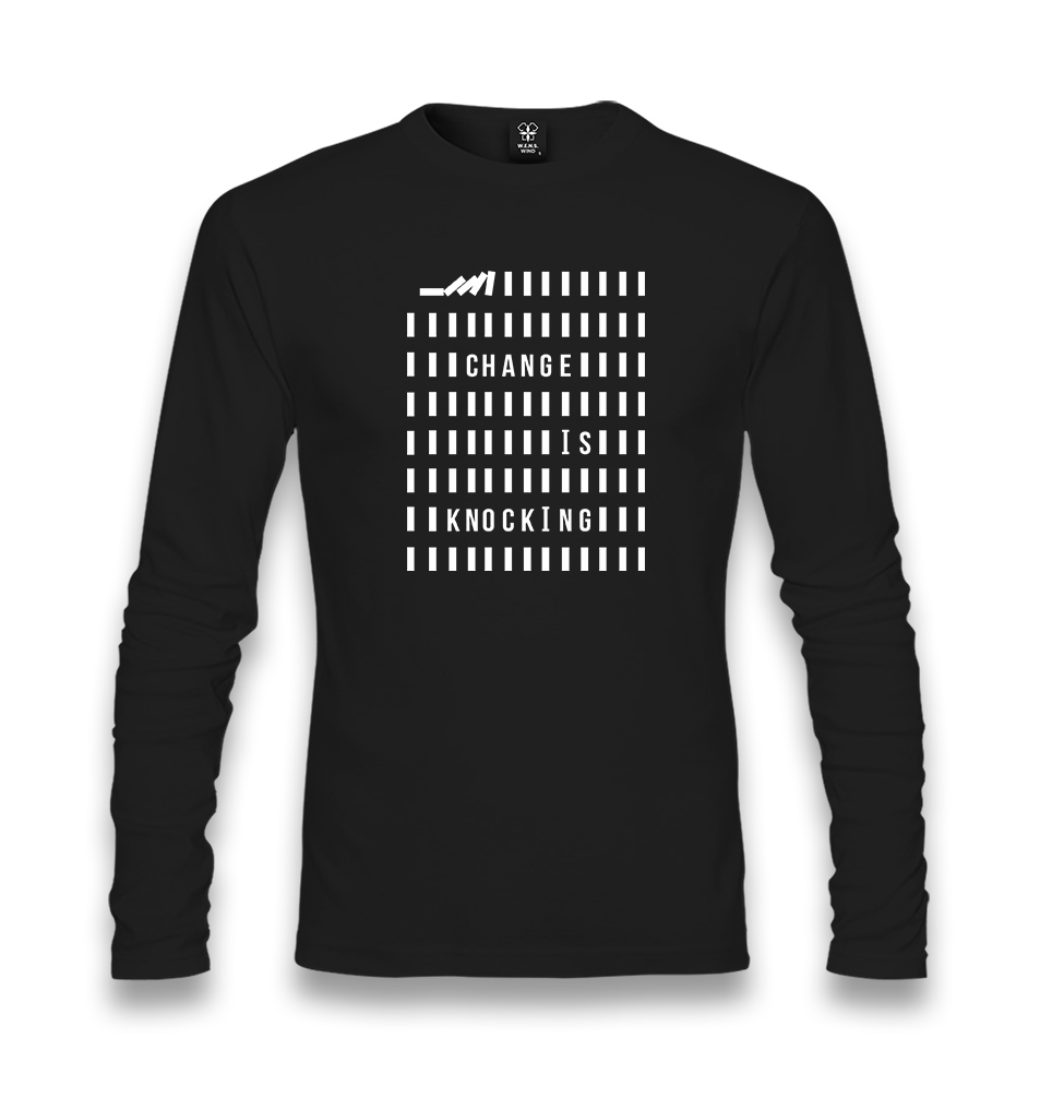 Change is Knocking Unisex Black Longsleeve - Premium  from W.E.N.S. WIND - Just 7990! Shop now at W.E.N.S. WIND