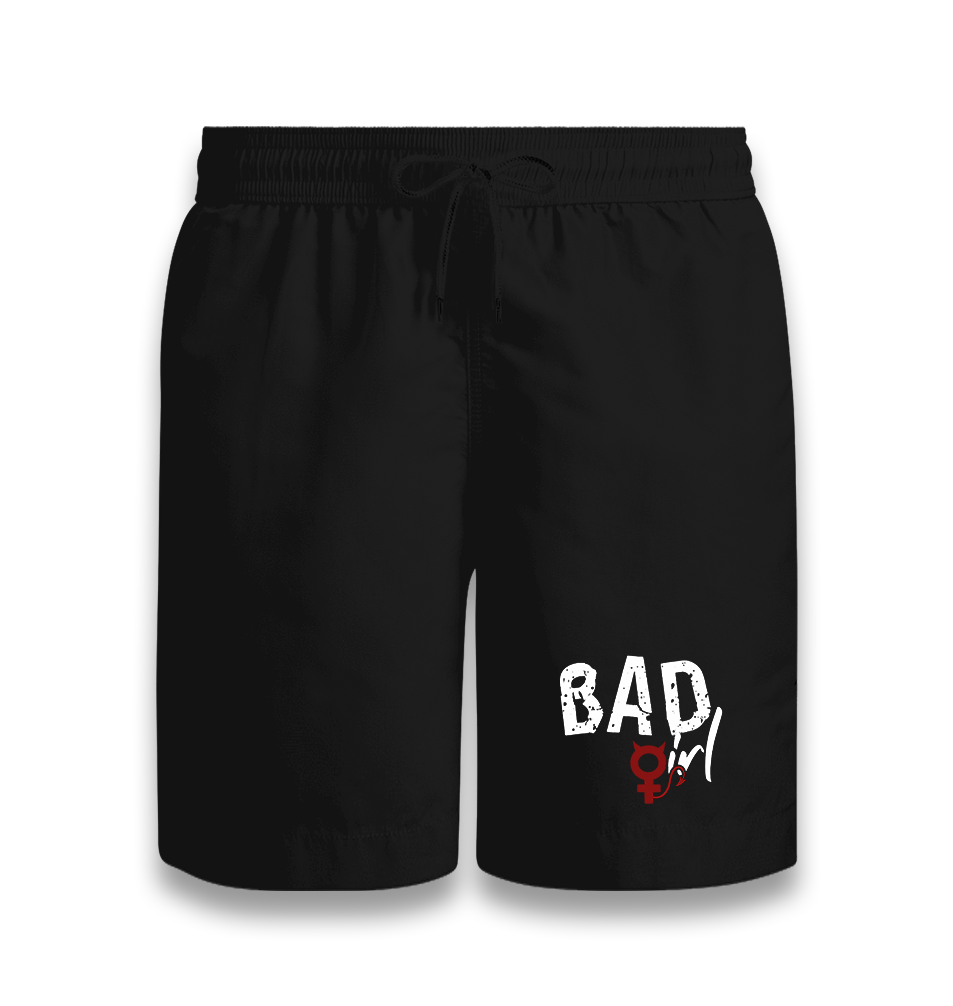 Bad Girl-Sign Black Shorts - Premium  from W.E.N.S. WIND - Just 7990! Shop now at W.E.N.S. WIND