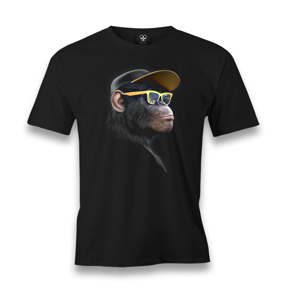 Gorilla with Glasses Men's Black Tshirt - Premium  from W.E.N.S. WIND - Just 6490! Shop now at W.E.N.S. WIND