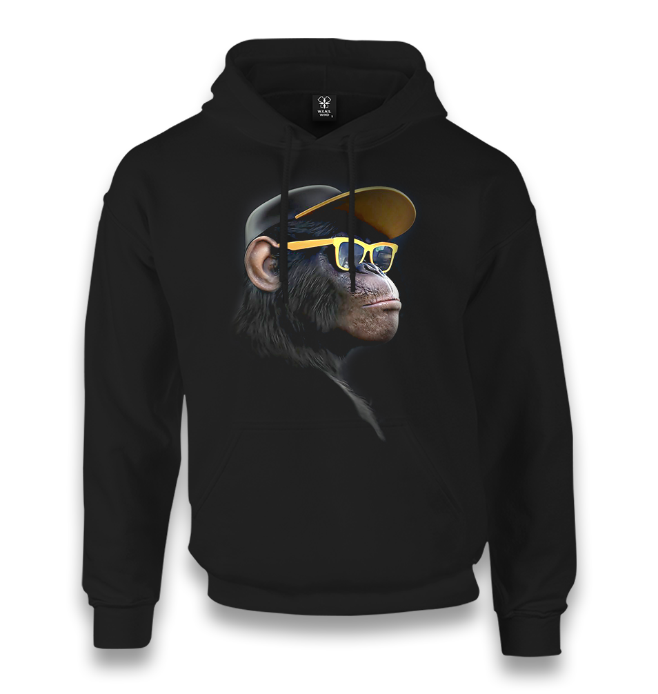 Gorilla with Glasses Unisex Black Hoodie - Premium  from W.E.N.S. WIND - Just 11990! Shop now at W.E.N.S. WIND