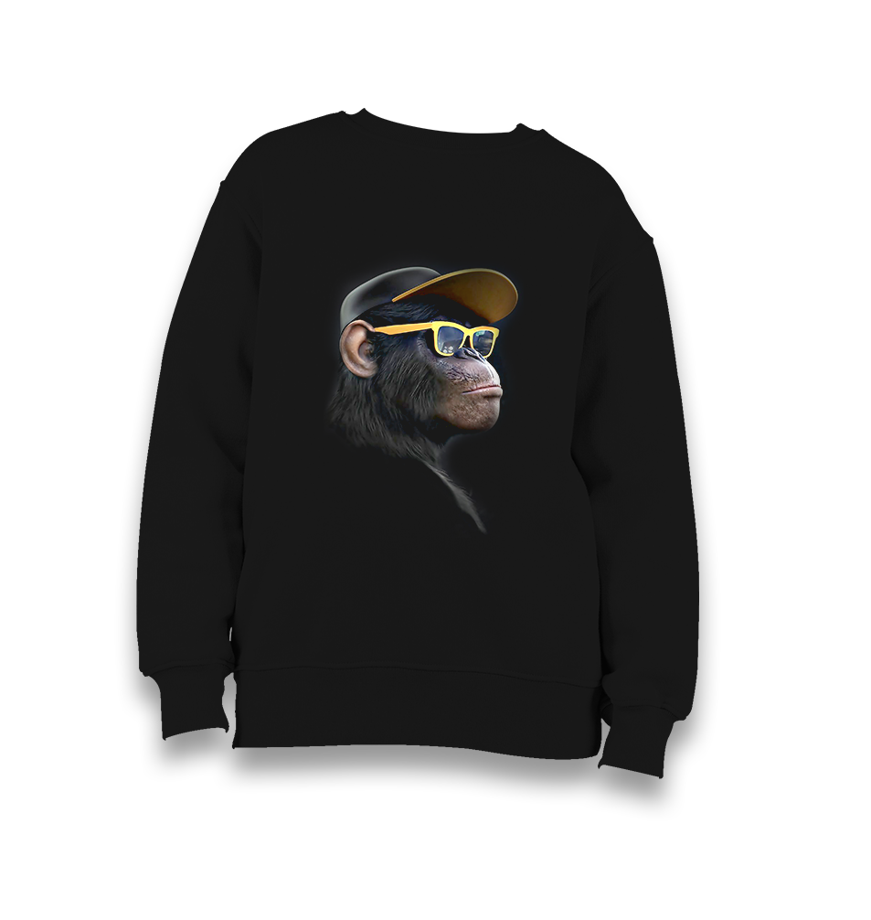 Gorilla with Glasses Kid's Black Sweatshirt - Premium  from W.E.N.S. WIND - Just 7990! Shop now at W.E.N.S. WIND