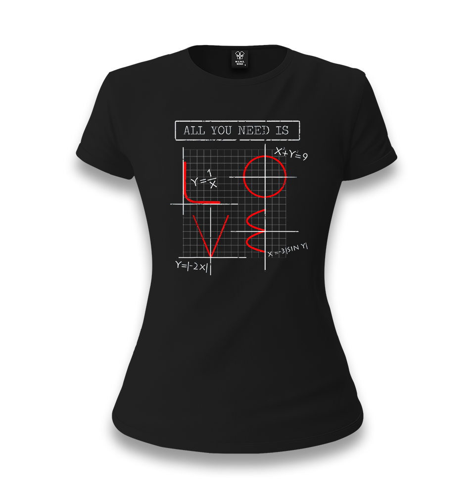 Love Math Women's Black T-shirt - Premium  from W.E.N.S. WIND - Just 6490! Shop now at W.E.N.S. WIND