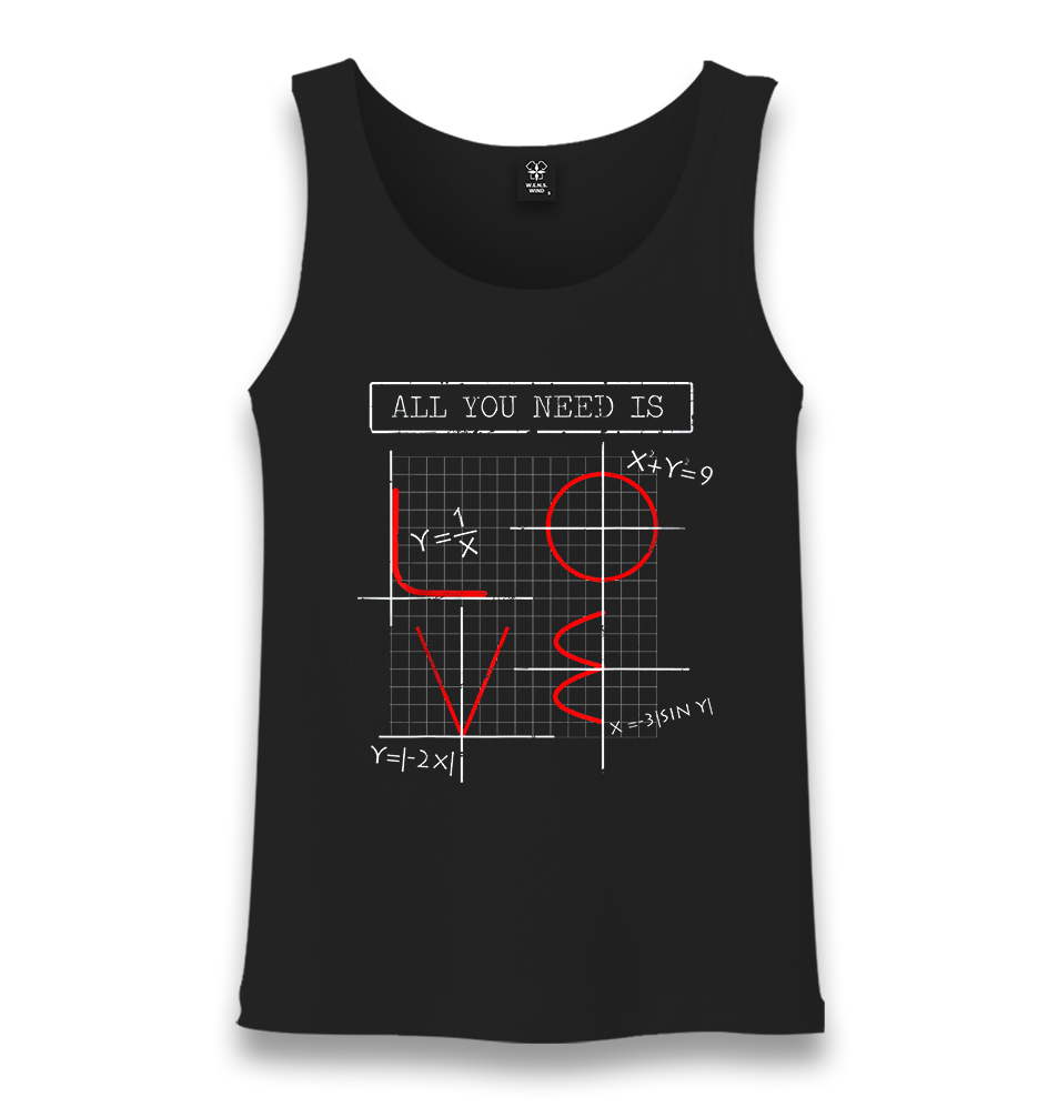 Love Math Unisex Black Tank Top - Premium  from W.E.N.S. WIND - Just 6490! Shop now at W.E.N.S. WIND
